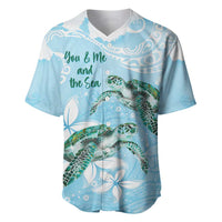 Personalised Polynesia Valentine's Day Baseball Jersey SeaTurtle Couple Polynesian - Fairy Sparkles Color LT14 Blue - Polynesian Pride