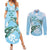 Personalised Polynesia Valentine's Day Couples Matching Summer Maxi Dress and Long Sleeve Button Shirt SeaTurtle Couple Polynesian - Fairy Sparkles Color