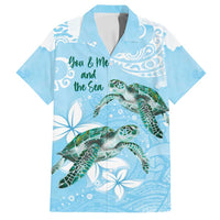 Personalised Polynesia Valentine's Day Family Matching Tank Maxi Dress and Hawaiian Shirt SeaTurtle Couple Polynesian - Fairy Sparkles Color LT14 Dad's Shirt - Short Sleeve Blue - Polynesian Pride
