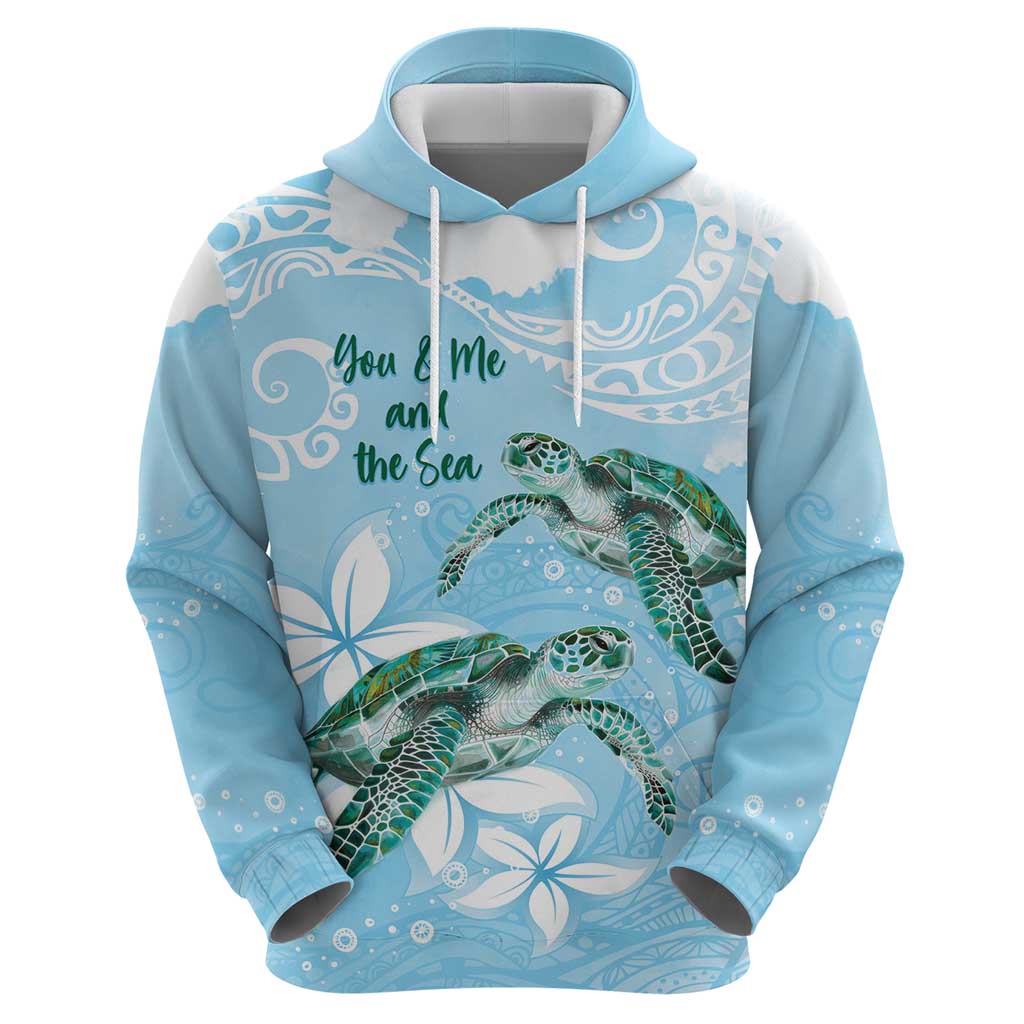 Personalised Polynesia Valentine's Day Hoodie SeaTurtle Couple Polynesian - Fairy Sparkles Color