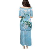 Personalised Polynesia Valentine's Day Puletasi SeaTurtle Couple Polynesian - Fairy Sparkles Color