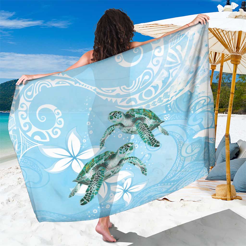 Polynesia Valentine's Day Sarong SeaTurtle Couple Polynesian - Fairy Sparkles Color LT14 One Size 44 x 66 inches Blue - Polynesian Pride