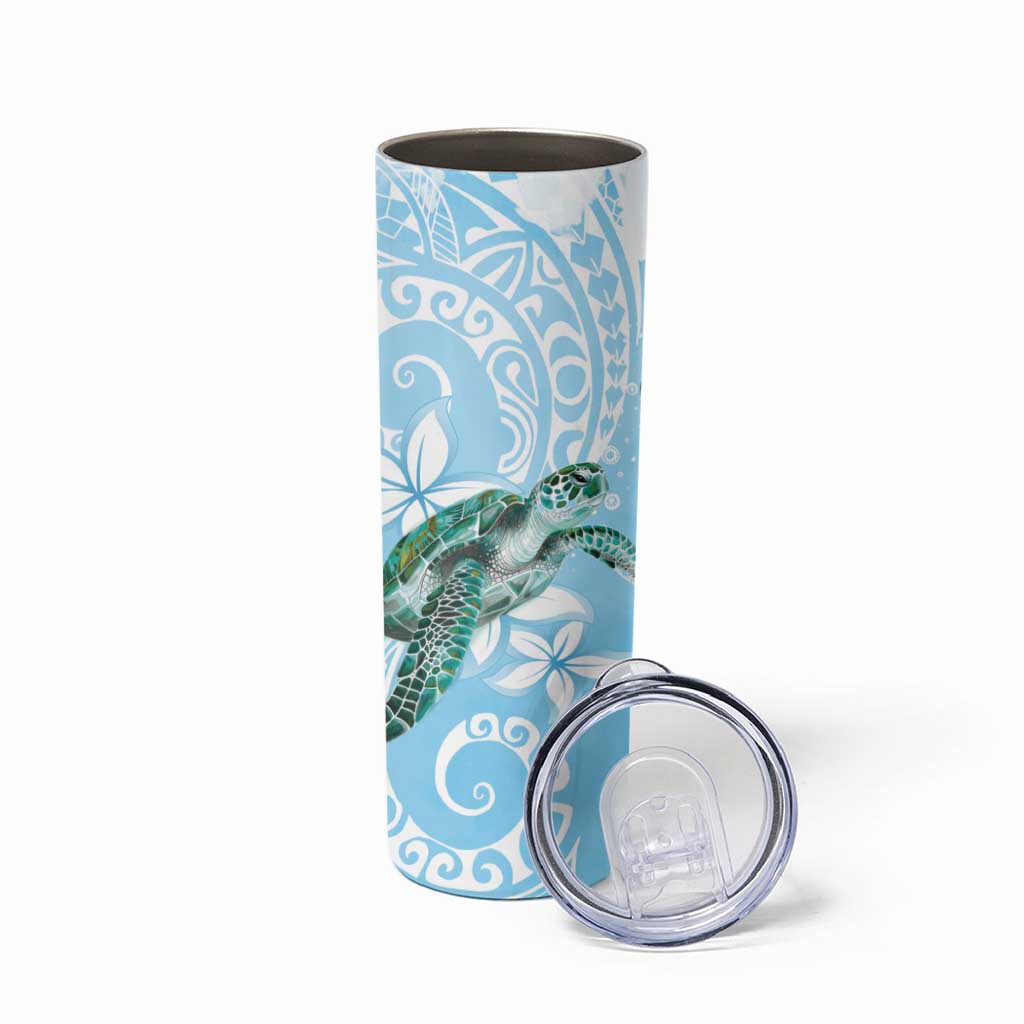 Personalised Polynesia Valentine's Day Skinny Tumbler SeaTurtle Couple Polynesian - Fairy Sparkles Color
