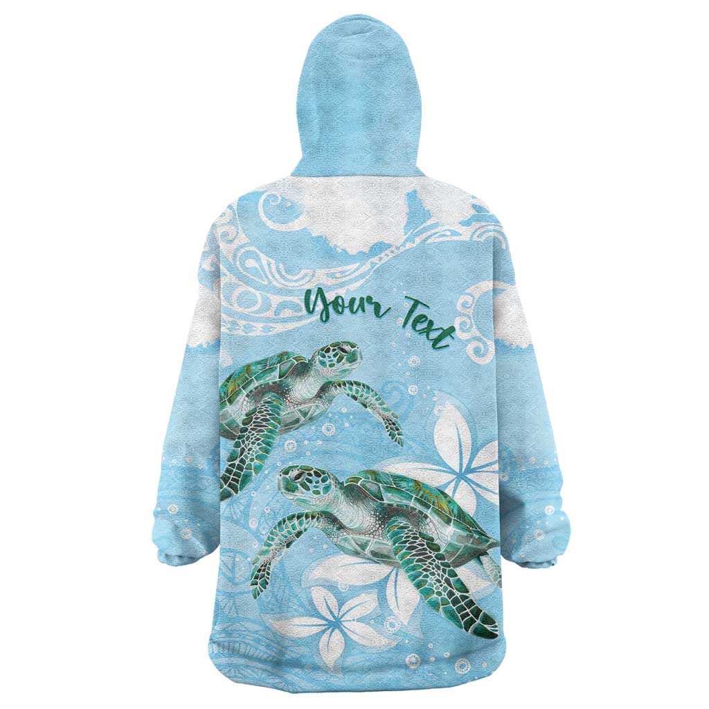 Personalised Polynesia Valentine's Day Wearable Blanket Hoodie SeaTurtle Couple Polynesian - Fairy Sparkles Color