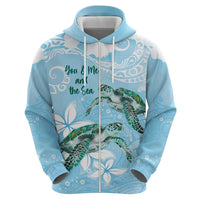 Personalised Polynesia Valentine's Day Zip Hoodie SeaTurtle Couple Polynesian - Fairy Sparkles Color LT14 - Polynesian Pride