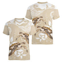 Happy Valentine's Day Polynesia Women V-Neck T-Shirt SeaTurtle Couple Polynesian - Pollinate Color