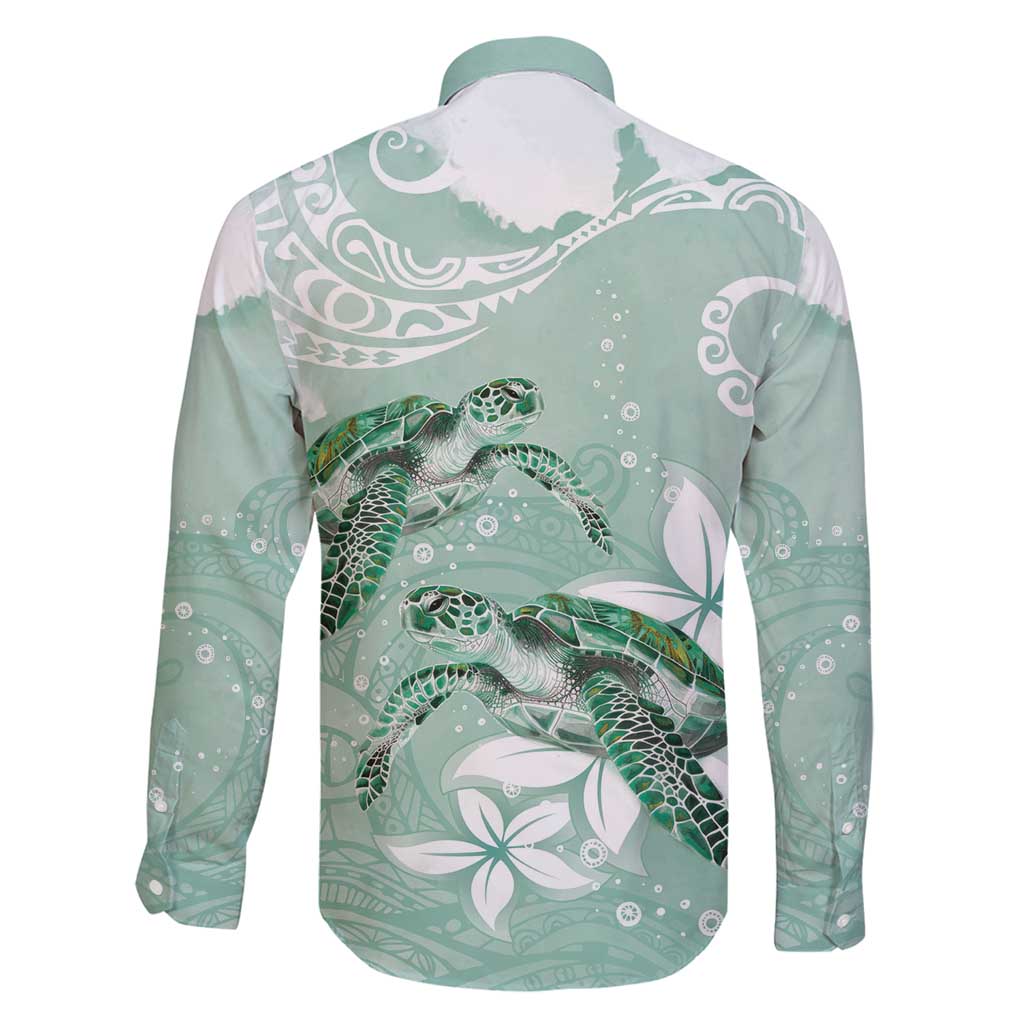 Happy Valentine's Day Polynesia Family Matching Tank Maxi Dress and Hawaiian Shirt SeaTurtle Couple Polynesian - Green Lester Color LT14 - Polynesian Pride