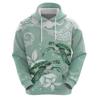 Happy Valentine's Day Polynesia Hoodie SeaTurtle Couple Polynesian - Green Lester Color