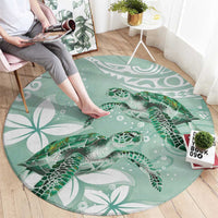 Happy Valentine's Day Polynesia Round Carpet SeaTurtle Couple Polynesian - Green Lester Color LT14 - Polynesian Pride
