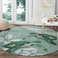 Happy Valentine's Day Polynesia Round Carpet SeaTurtle Couple Polynesian - Green Lester Color LT14 - Polynesian Pride