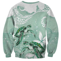 Happy Valentine's Day Polynesia Sweatshirt SeaTurtle Couple Polynesian - Green Lester Color LT14 - Polynesian Pride