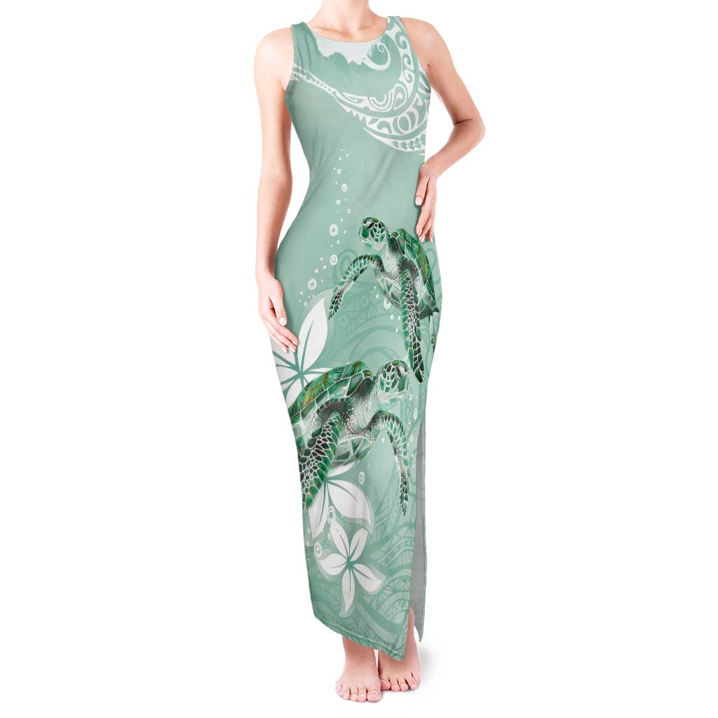 Happy Valentine's Day Polynesia Tank Maxi Dress SeaTurtle Couple Polynesian - Green Lester Color LT14 Women Green - Polynesian Pride