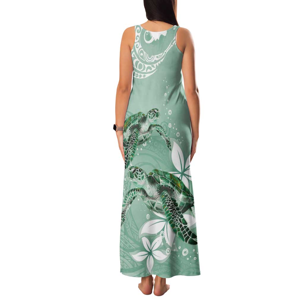 Happy Valentine's Day Polynesia Tank Maxi Dress SeaTurtle Couple Polynesian - Green Lester Color LT14 - Polynesian Pride
