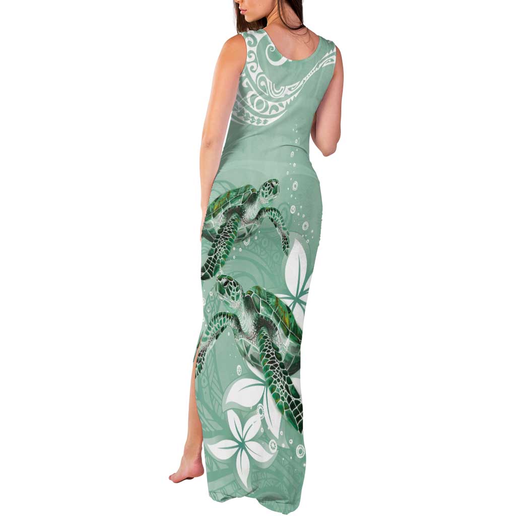 Happy Valentine's Day Polynesia Tank Maxi Dress SeaTurtle Couple Polynesian - Green Lester Color LT14 - Polynesian Pride