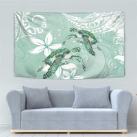 Happy Valentine's Day Polynesia Tapestry SeaTurtle Couple Polynesian - Green Lester Color