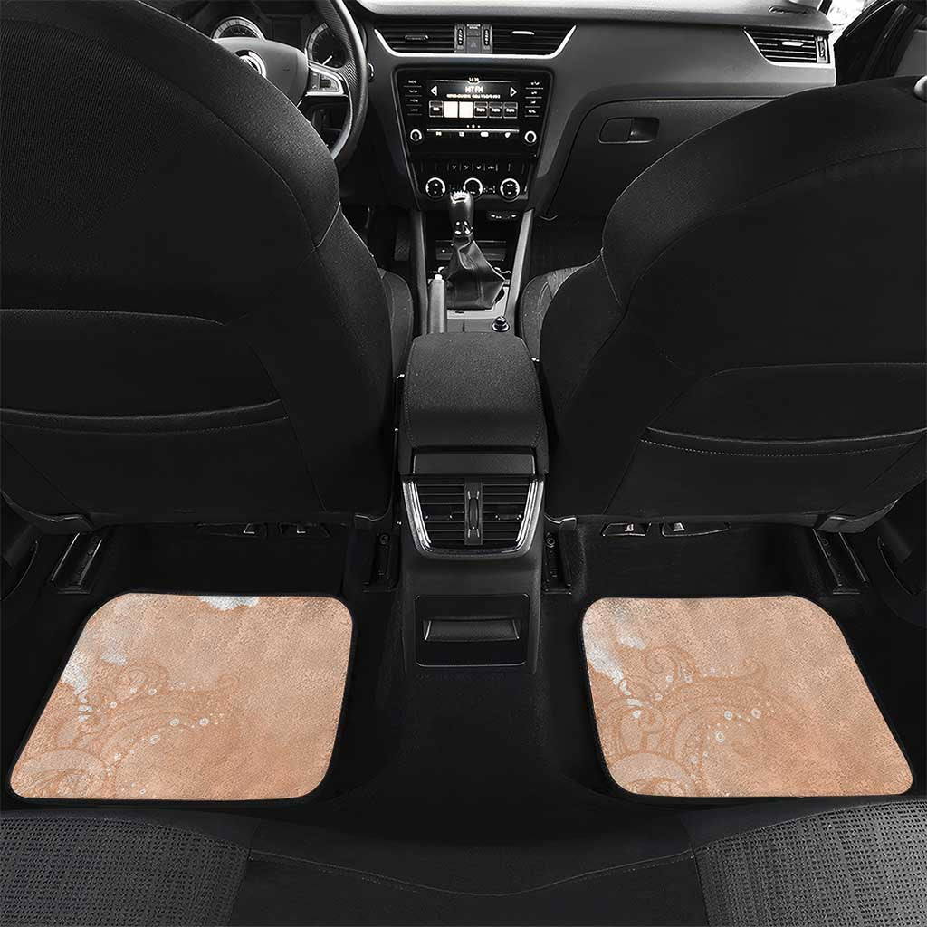 Happy Valentine's Day Polynesia Car Mats SeaTurtle Couple Polynesian - Desert Sand Color