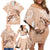 Happy Valentine's Day Polynesia Family Matching Off Shoulder Short Dress and Hawaiian Shirt SeaTurtle Couple Polynesian - Desert Sand Color