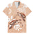 Happy Valentine's Day Polynesia Family Matching Short Sleeve Bodycon Dress and Hawaiian Shirt SeaTurtle Couple Polynesian - Desert Sand Color