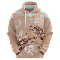 Happy Valentine's Day Polynesia Hoodie SeaTurtle Couple Polynesian - Desert Sand Color