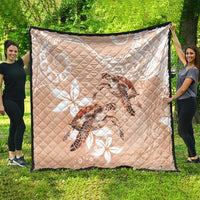 Happy Valentine's Day Polynesia Quilt SeaTurtle Couple Polynesian - Desert Sand Color
