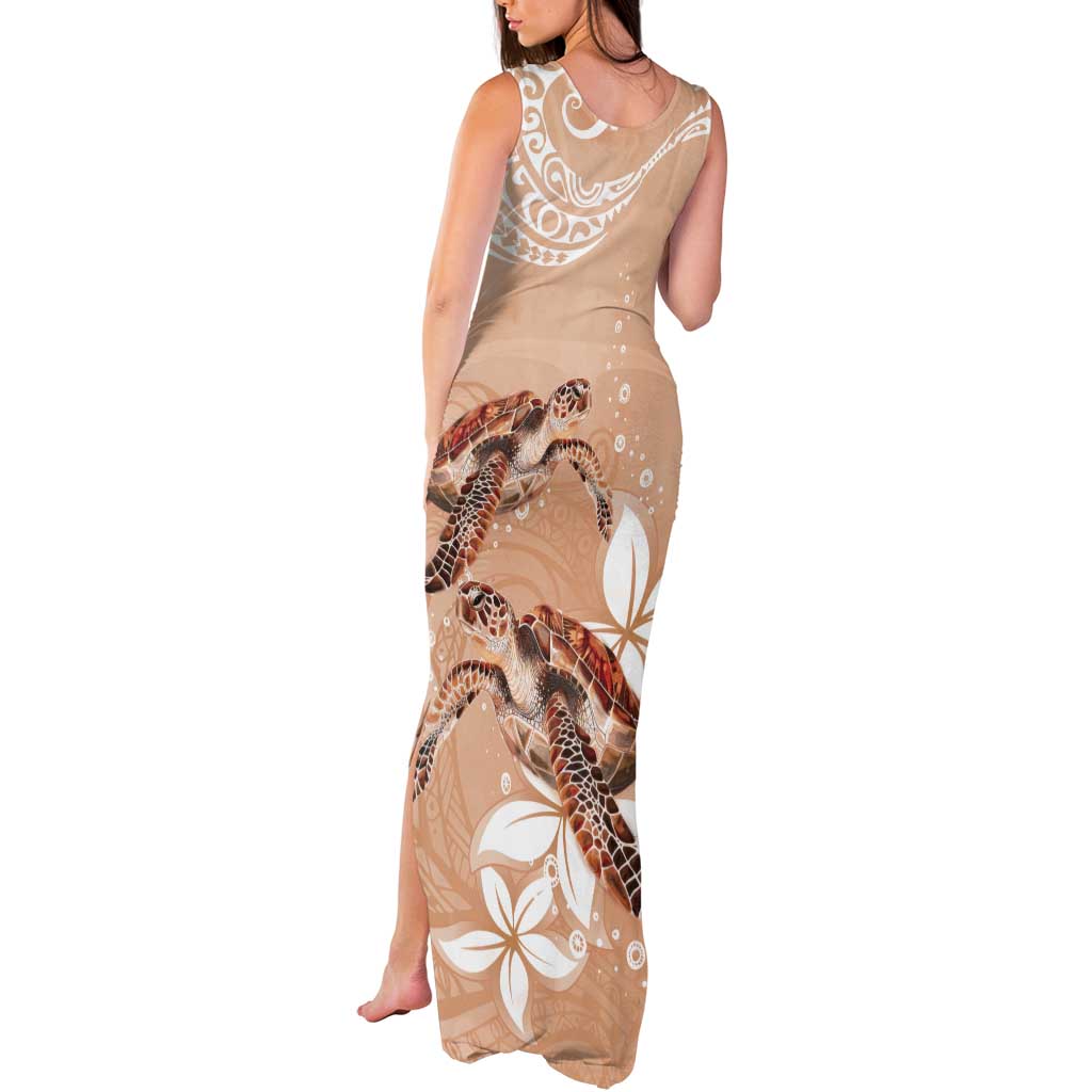 Happy Valentine's Day Polynesia Tank Maxi Dress SeaTurtle Couple Polynesian - Desert Sand Color LT14 - Polynesian Pride