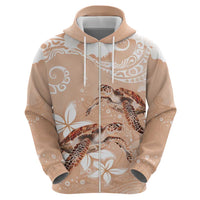 Happy Valentine's Day Polynesia Zip Hoodie SeaTurtle Couple Polynesian - Desert Sand Color LT14 - Polynesian Pride