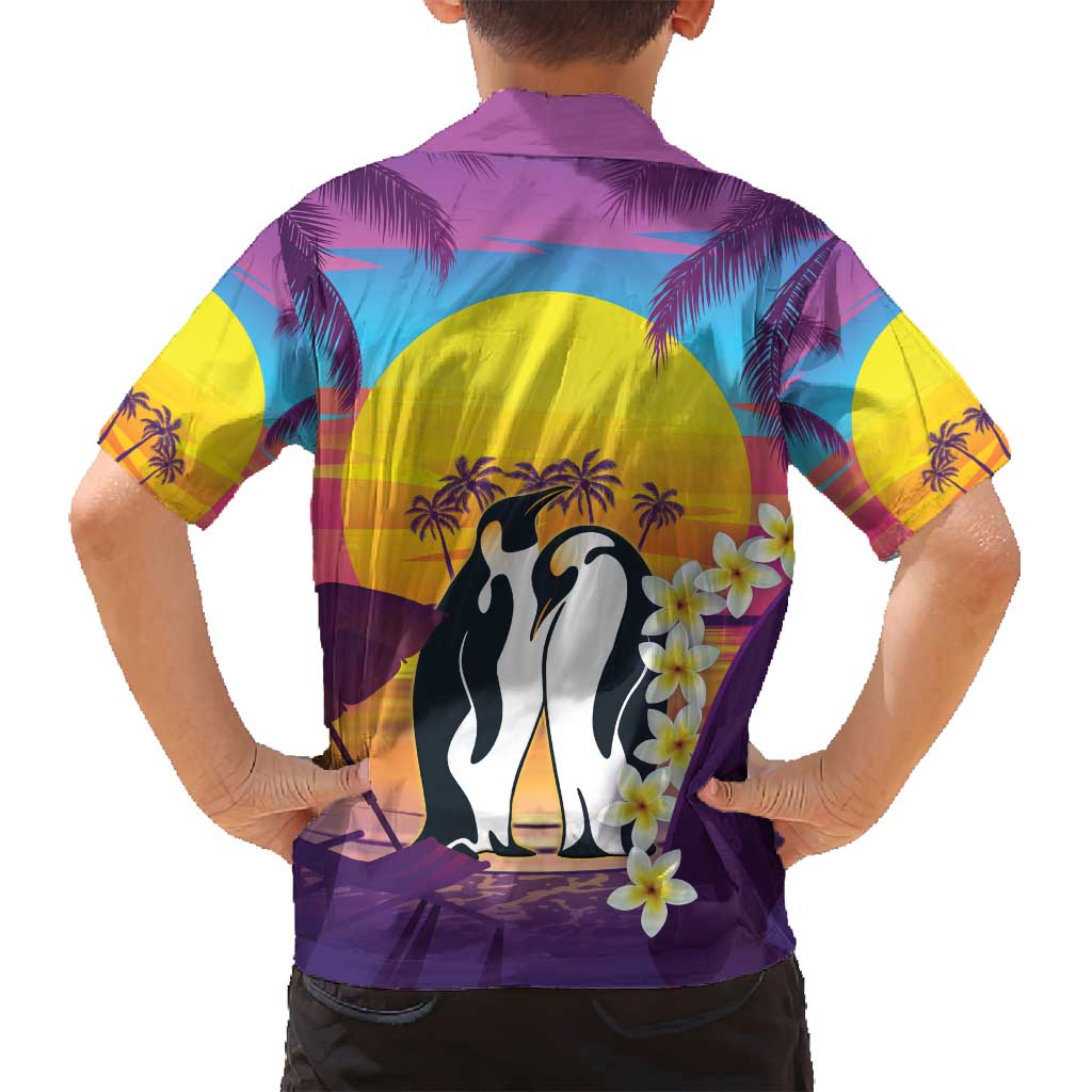 Hawaii Penguin Couple Family Matching Tank Maxi Dress and Hawaiian Shirt You Are My Valentine - Tropical Sunset Vibes LT14 - Polynesian Pride