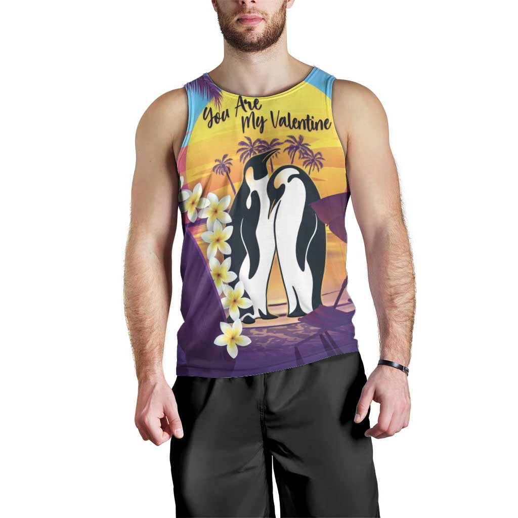 Hawaii Penguin Couple Men Tank Top You Are My Valentine - Tropical Sunset Vibes