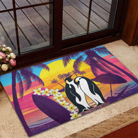 Hawaii Penguin Couple Rubber Doormat You Are My Valentine - Tropical Sunset Vibes
