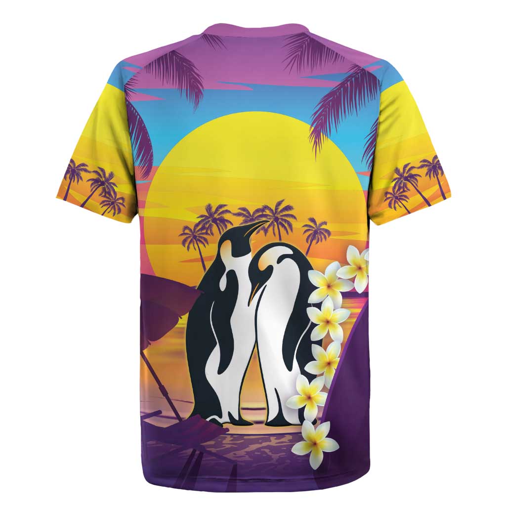 Hawaii Penguin Couple Rugby Jersey You Are My Valentine - Tropical Sunset Vibes