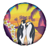 Hawaii Penguin Couple Spare Tire Cover You Are My Valentine - Tropical Sunset Vibes