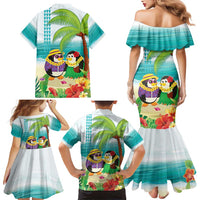 Hawaii Penguin Couple Family Matching Mermaid Dress and Hawaiian Shirt Hawaiian Kakau - Tropical Summer Vibes