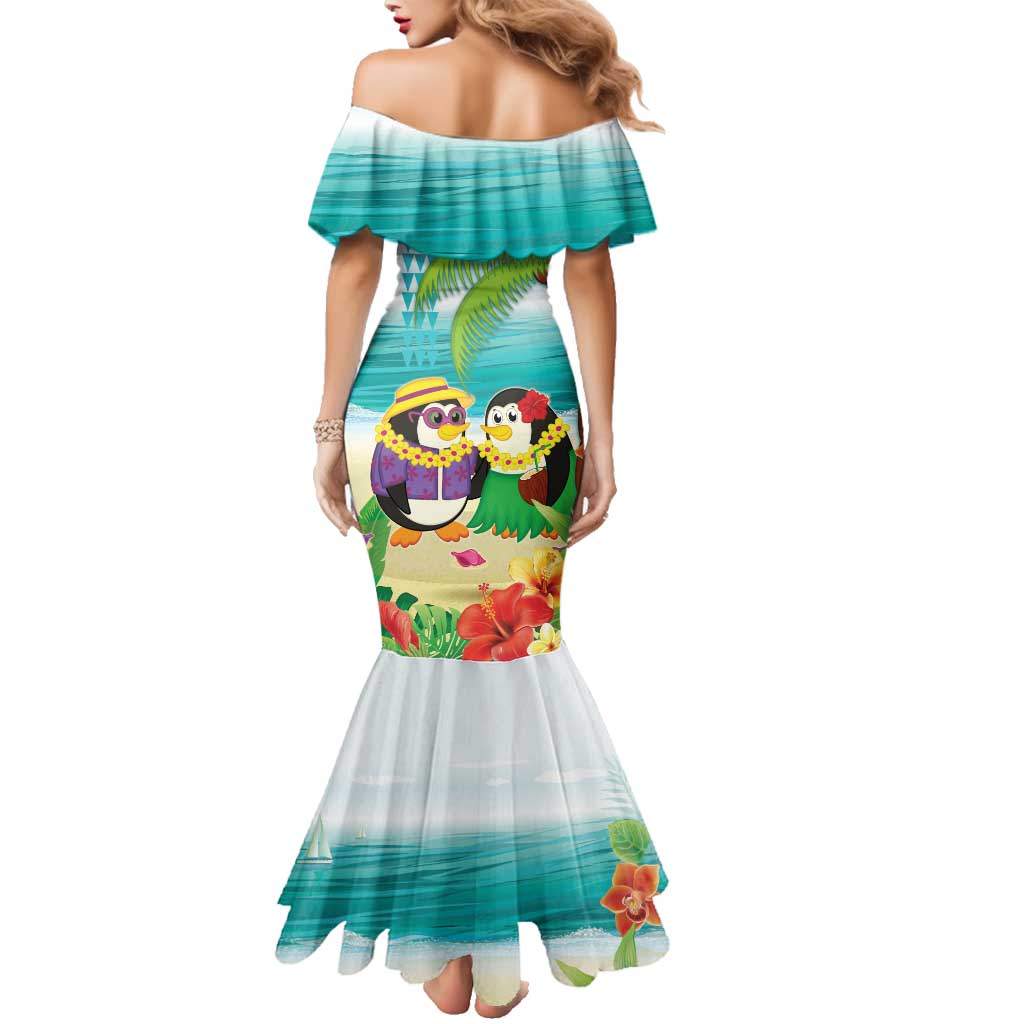 Hawaii Penguin Couple Family Matching Mermaid Dress and Hawaiian Shirt Hawaiian Kakau - Tropical Summer Vibes