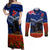 New Zealand ANZAC Day Couples Matching Off Shoulder Maxi Dress and Long Sleeve Button Shirt 25 April Last Post Camouflage With Poppies LT14 Blue - Polynesian Pride