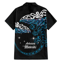 New Zealand Matariki Family Matching Puletasi and Hawaiian Shirt Maori New Year Silver Fern And Lizard - Turquosie LT14 - Polynesian Pride