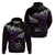 New Zealand Matariki Hoodie Maori New Year Silver Fern And Lizard - Purple