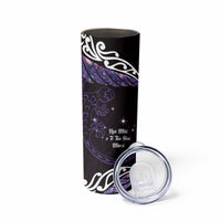 New Zealand Matariki Skinny Tumbler Maori New Year Silver Fern And Lizard - Purple