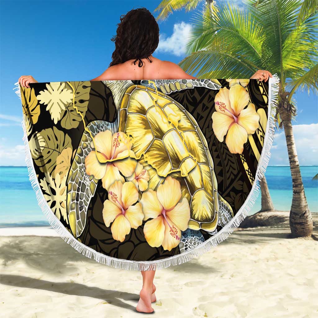 Personalised Aloha Hawaii Oahu Island Beach Blanket Gathering Place Sea Turtle Ilima Flowers