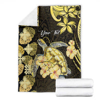 Personalised Aloha Hawaii Oahu Island Blanket Gathering Place Sea Turtle Ilima Flowers