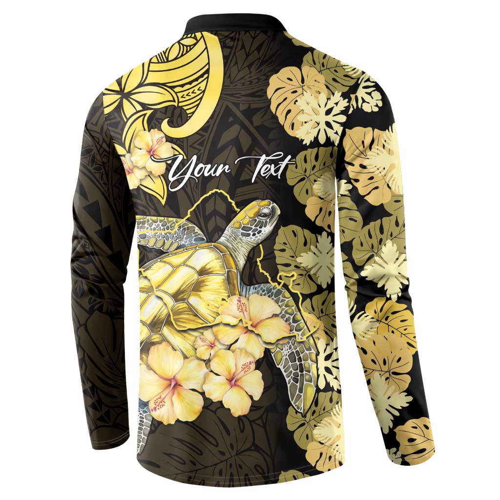 Personalised Aloha Hawaii Oahu Island Button Sweatshirt Gathering Place Sea Turtle Ilima Flowers