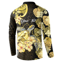 Personalised Aloha Hawaii Oahu Island Button Sweatshirt Gathering Place Sea Turtle Ilima Flowers