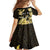 Personalised Aloha Hawaii Oahu Island Family Matching Off Shoulder Maxi Dress and Hawaiian Shirt Gathering Place Sea Turtle Ilima Flowers