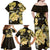Personalised Aloha Hawaii Oahu Island Family Matching Off Shoulder Maxi Dress and Hawaiian Shirt Gathering Place Sea Turtle Ilima Flowers