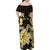Personalised Aloha Hawaii Oahu Island Family Matching Off Shoulder Maxi Dress and Hawaiian Shirt Gathering Place Sea Turtle Ilima Flowers
