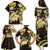Personalised Aloha Hawaii Oahu Island Family Matching Puletasi and Hawaiian Shirt Gathering Place Sea Turtle Ilima Flowers