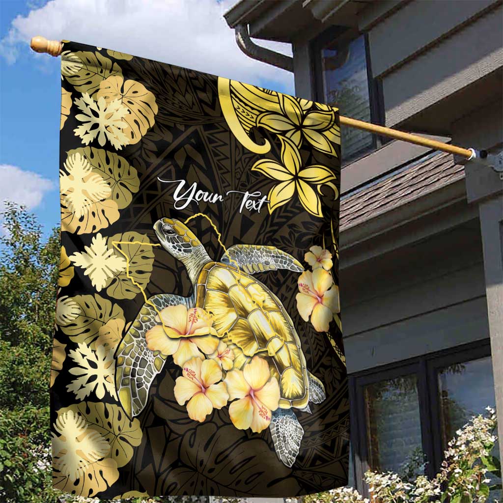 Personalised Aloha Hawaii Oahu Island Garden Flag Gathering Place Sea Turtle Ilima Flowers