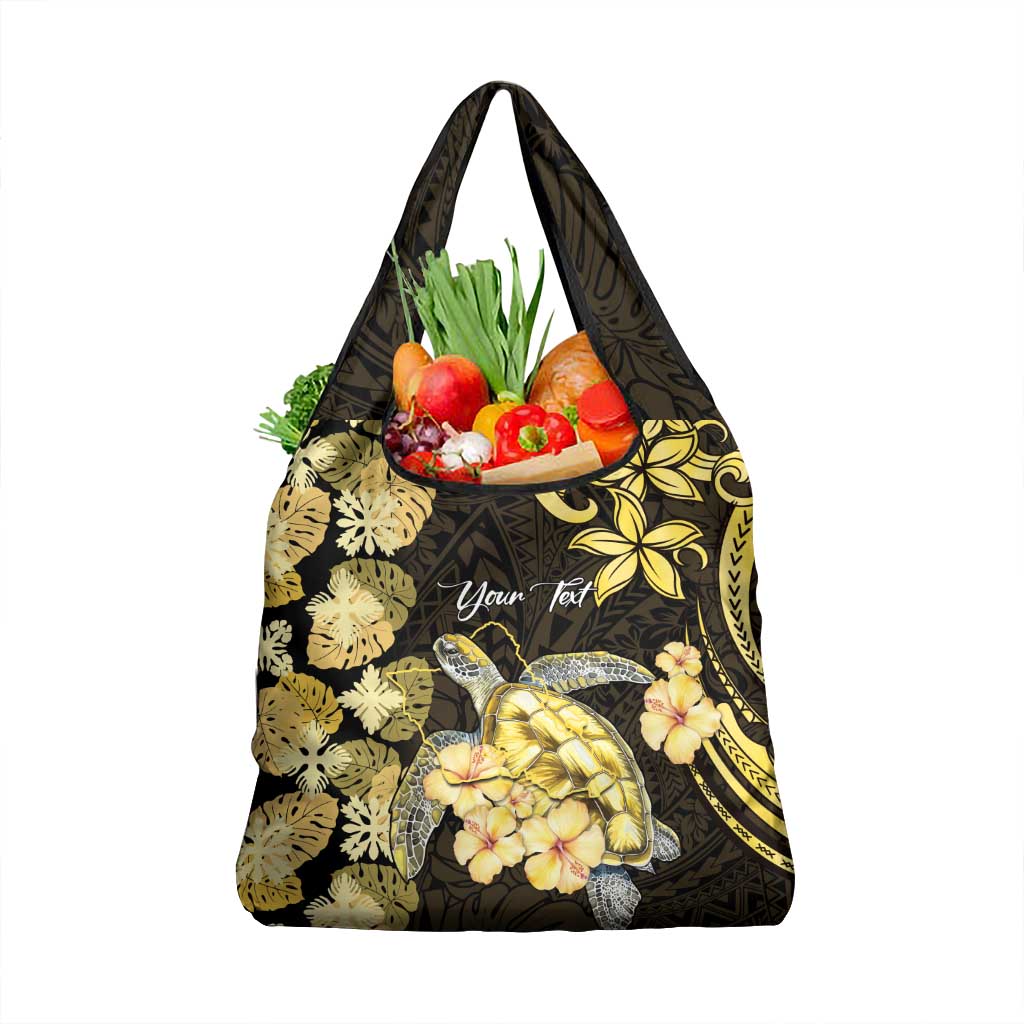 Personalised Aloha Hawaii Oahu Island Grocery Bag Gathering Place Sea Turtle Ilima Flowers