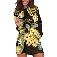 Personalised Aloha Hawaii Oahu Island Hoodie Dress Gathering Place Sea Turtle Ilima Flowers