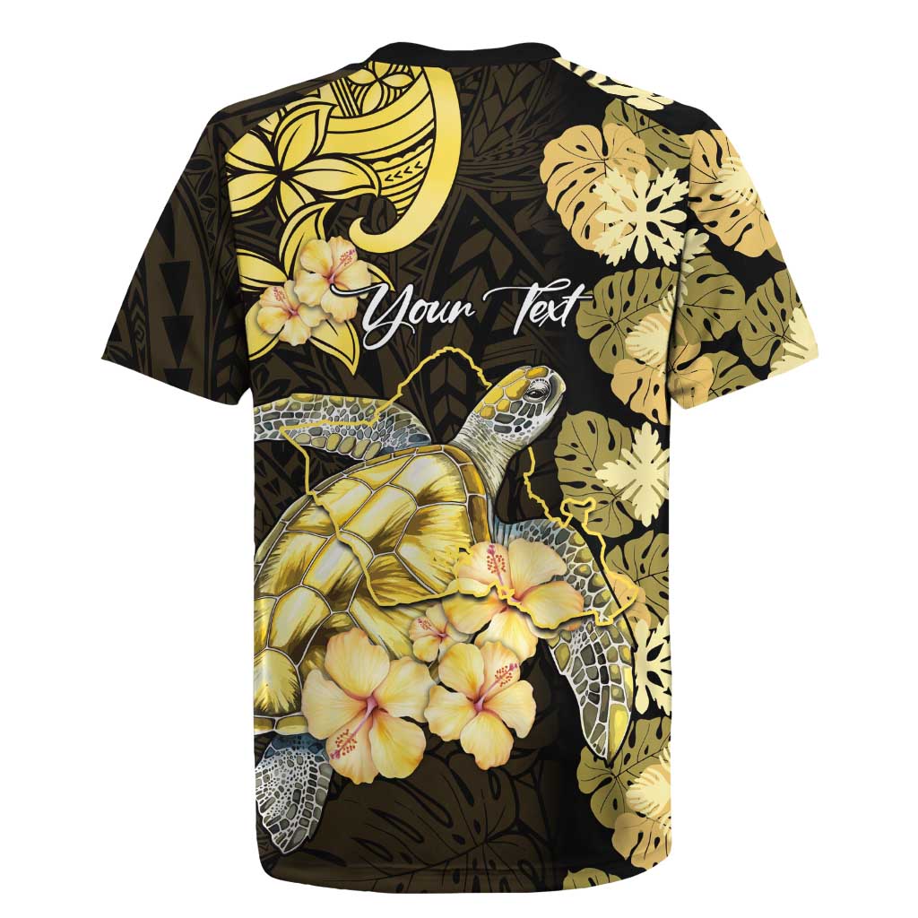 Personalised Aloha Hawaii Oahu Island Rugby Jersey Gathering Place Sea Turtle Ilima Flowers