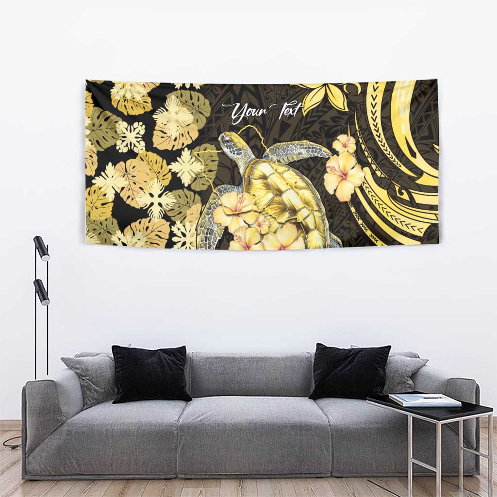 Personalised Aloha Hawaii Oahu Island Tapestry Gathering Place Sea Turtle Ilima Flowers